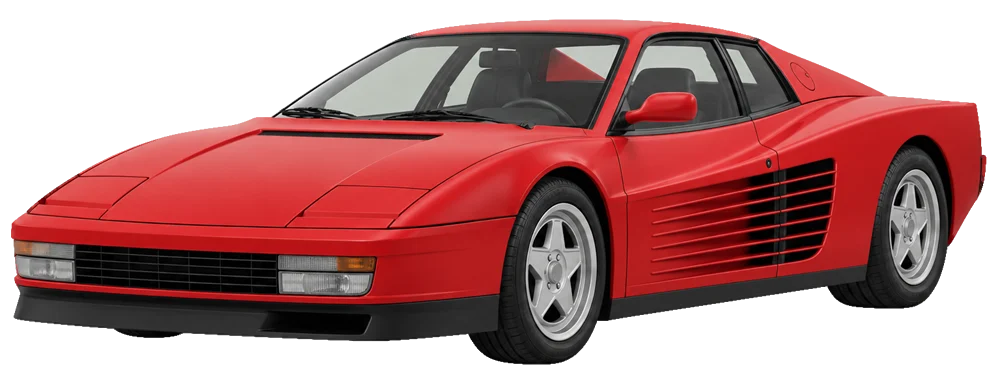 Ferrari Testarossa – KI-generierte Seitenansicht